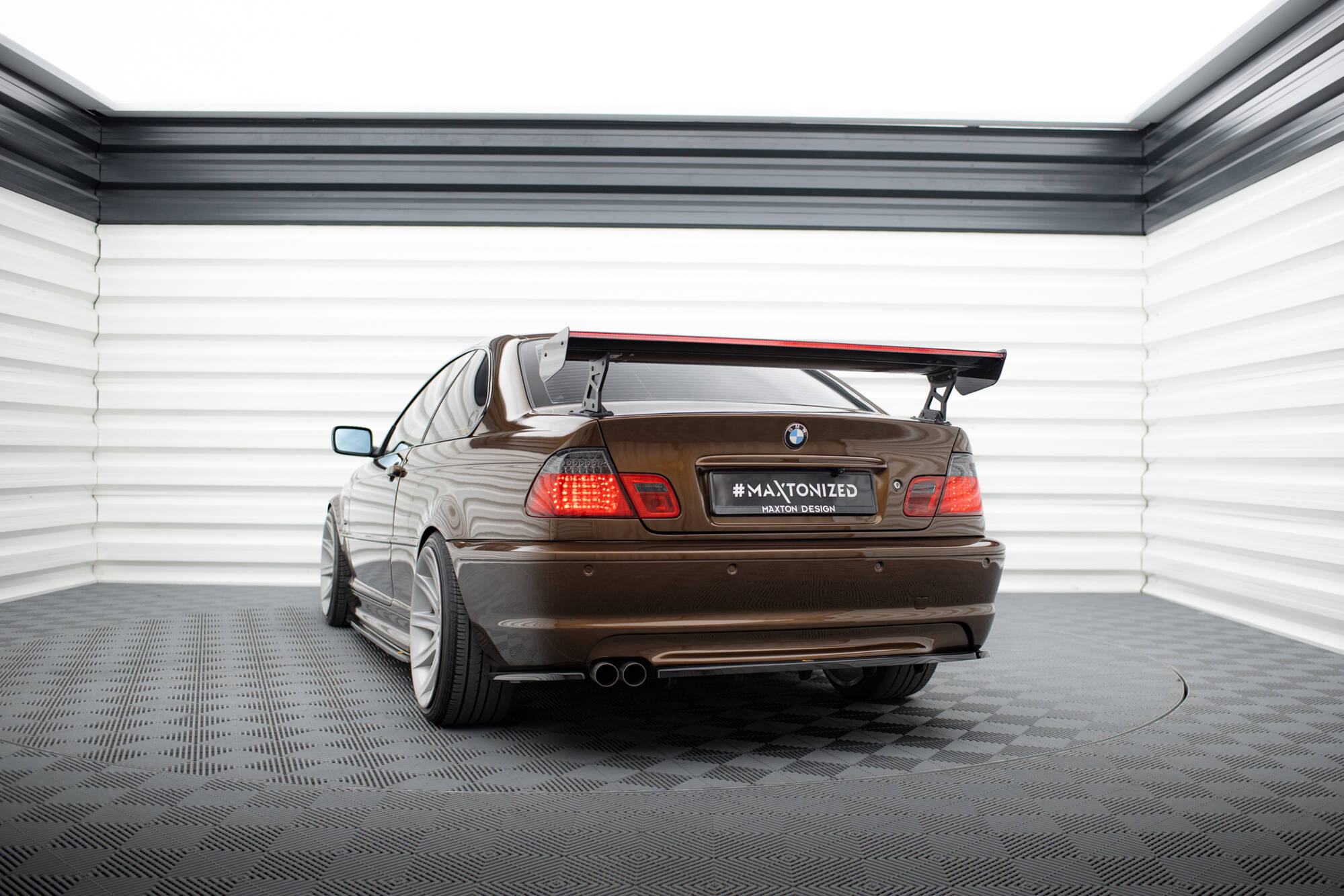 CARBON SPOILER WITH EXTERNAL BRACKETS UPRIGHTS + LED SUITABLE FOR BMW 3 COUPE E46 – MAXTON DESIGN - 20