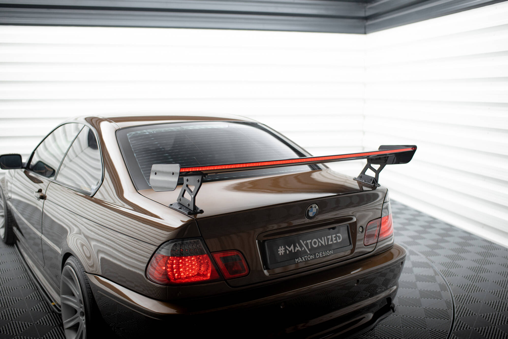 CARBON SPOILER WITH EXTERNAL BRACKETS UPRIGHTS + LED SUITABLE FOR BMW 3 COUPE E46 – MAXTON DESIGN - 19