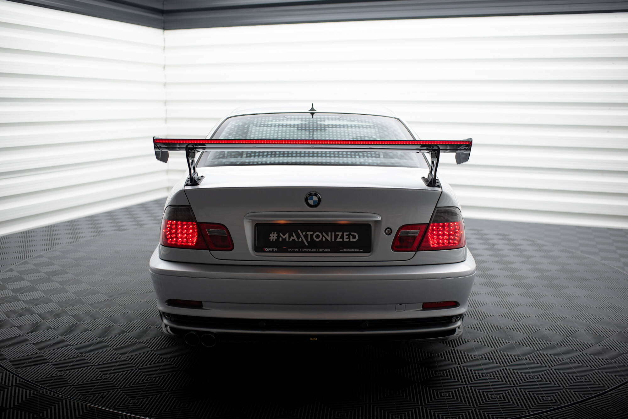 CARBON SPOILER WITH EXTERNAL BRACKETS UPRIGHTS + LED SUITABLE FOR BMW 3 COUPE E46 – MAXTON DESIGN - 22