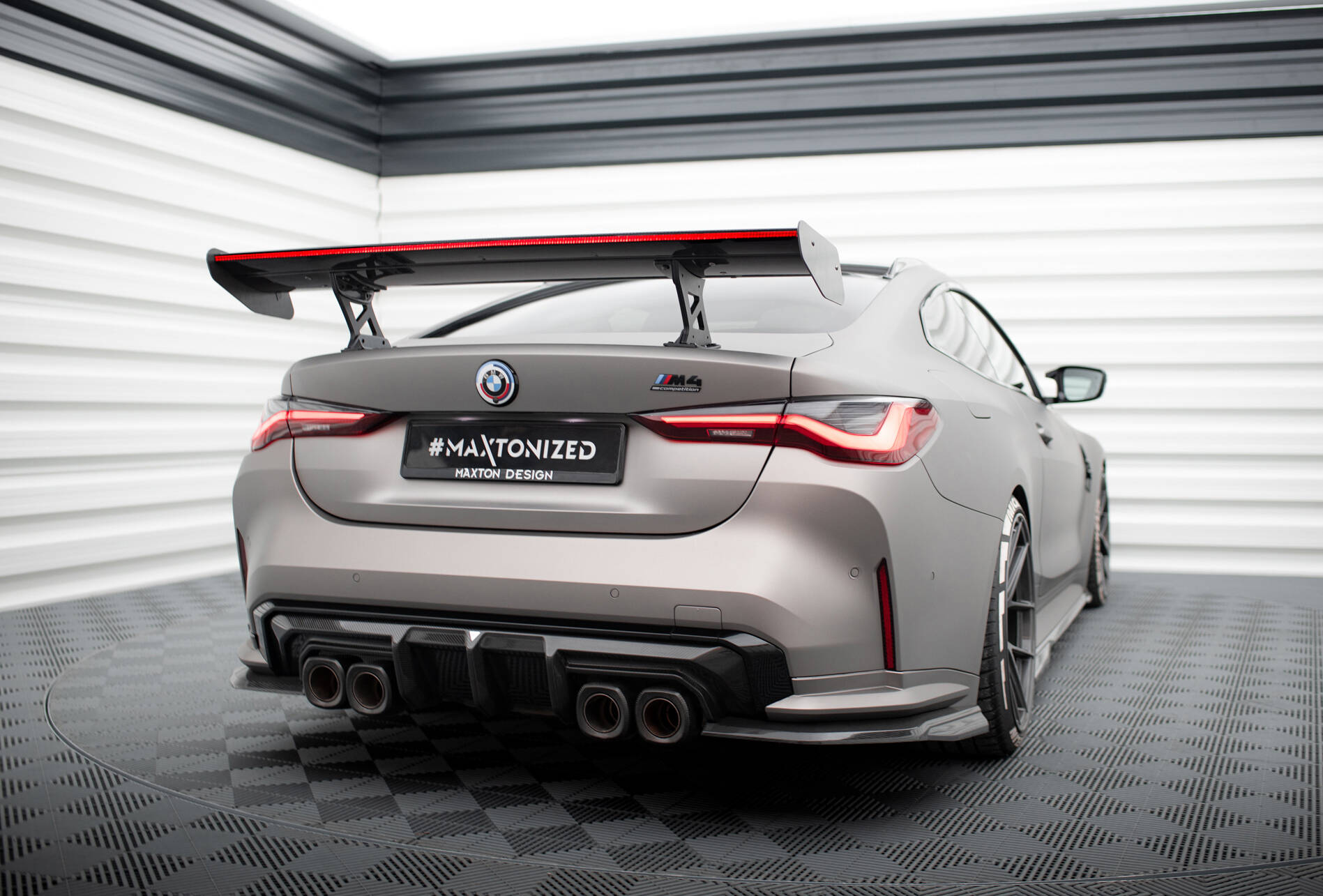 CARBON SPOILER WITH INTERNAL BRACKETS UPRIGHTS + LED SUITABLE FOR BMW M4 G82 / G82 FACELIFT / M440I / 4 M-PACK G22 / G22 FACELIFT – MAXTON DESIGN - 2