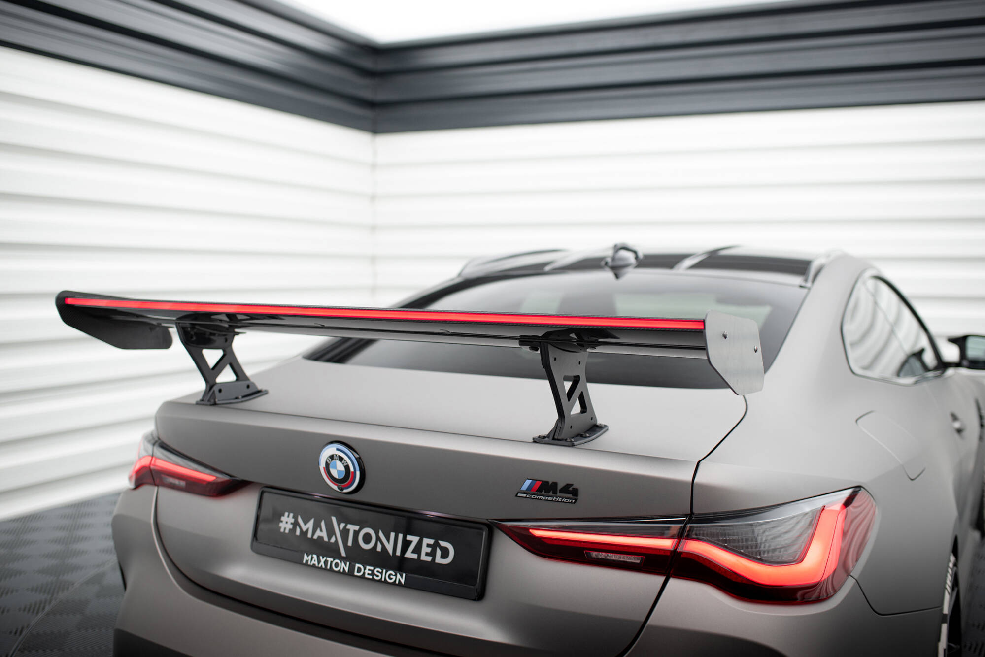 CARBON SPOILER WITH INTERNAL BRACKETS UPRIGHTS + LED SUITABLE FOR BMW M4 G82 / G82 FACELIFT / M440I / 4 M-PACK G22 / G22 FACELIFT – MAXTON DESIGN - 9