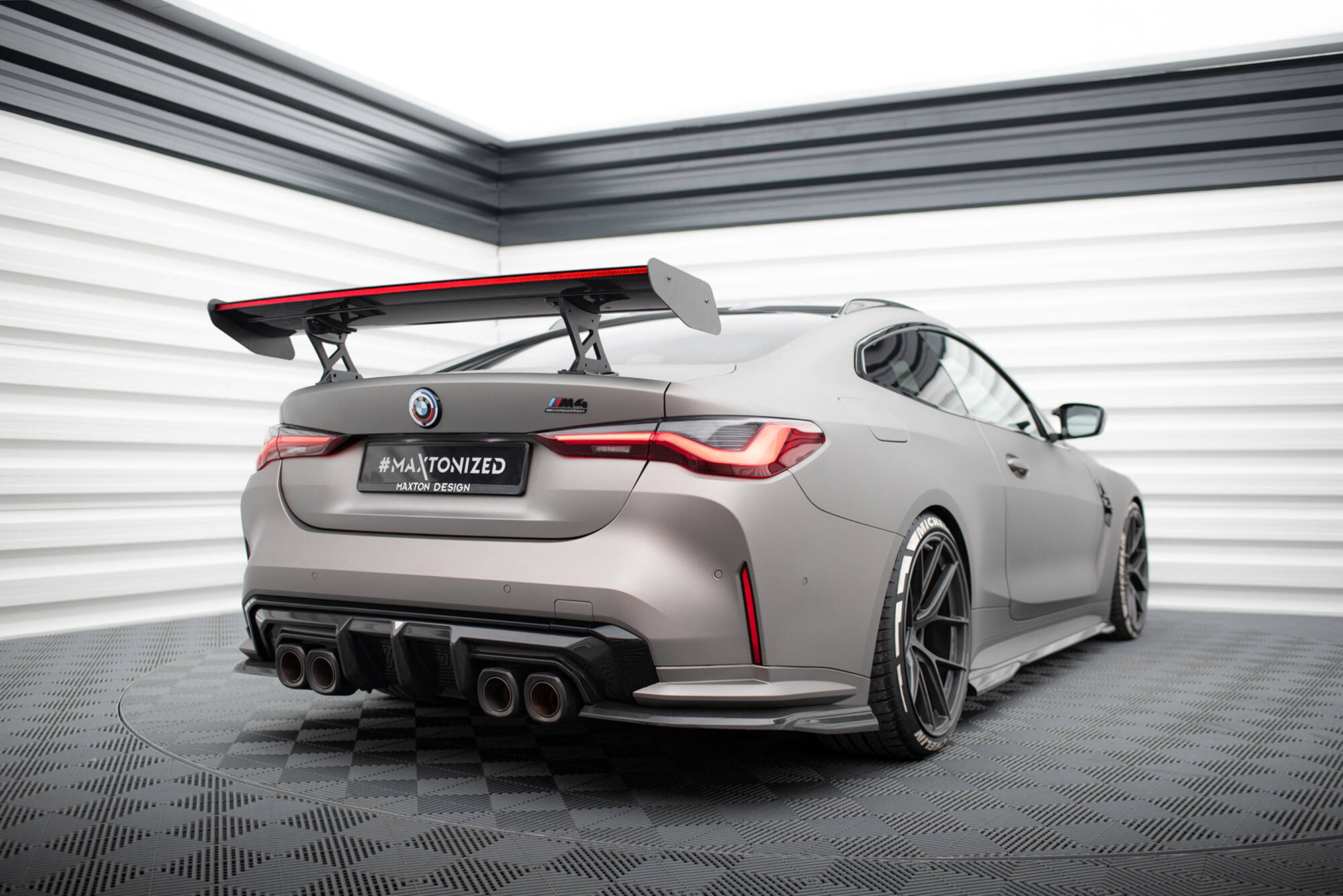 CARBON SPOILER WITH INTERNAL BRACKETS UPRIGHTS + LED SUITABLE FOR BMW M4 G82 / G82 FACELIFT / M440I / 4 M-PACK G22 / G22 FACELIFT – MAXTON DESIGN - 4