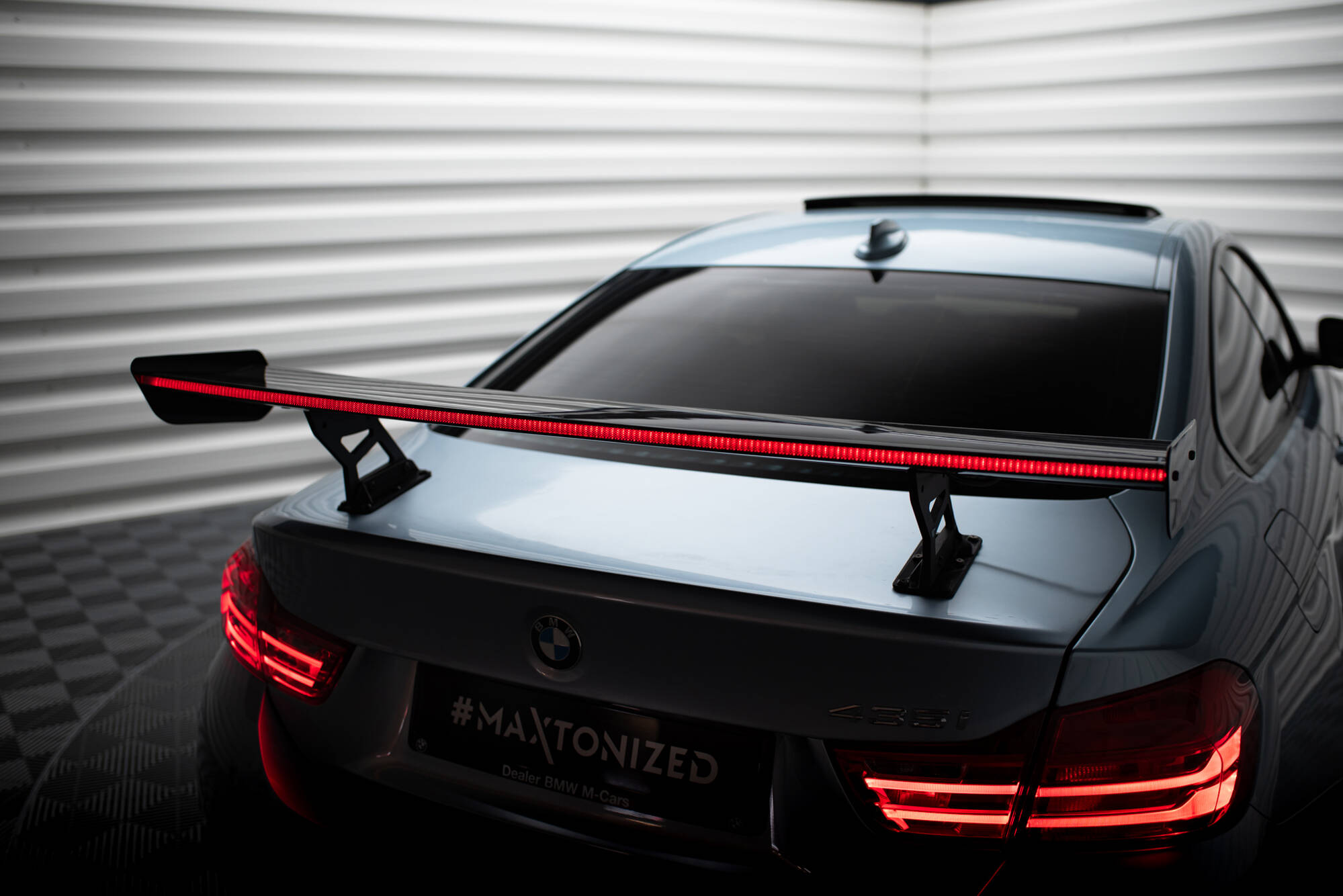 CARBON SPOILER WITH INTERNAL BRACKETS UPRIGHTS + LED SUITABLE FOR BMW 4 F32 / 4 F32 M-PACK COUPE – MAXTON DESIGN - 2