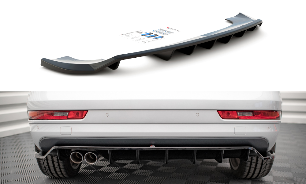 Central Rear Splitter (Vertical Bars) Audi Q3 Sport 8U Facelift