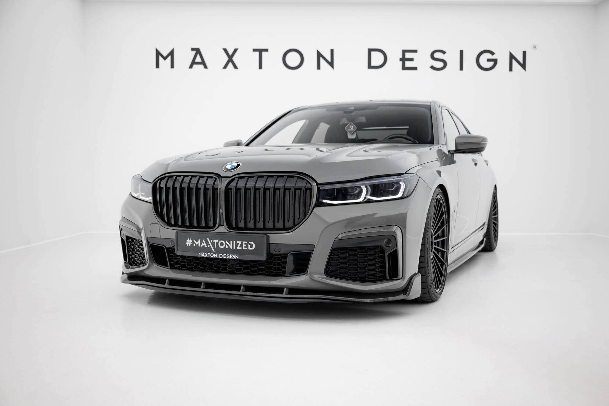 PREPREG CARBON FIBER FRONT SPLITTER + ABS SPLITTER SUITABLE FOR BMW 7 M-PACK G11 FACELIFT – MAXTON DESIGN - 3