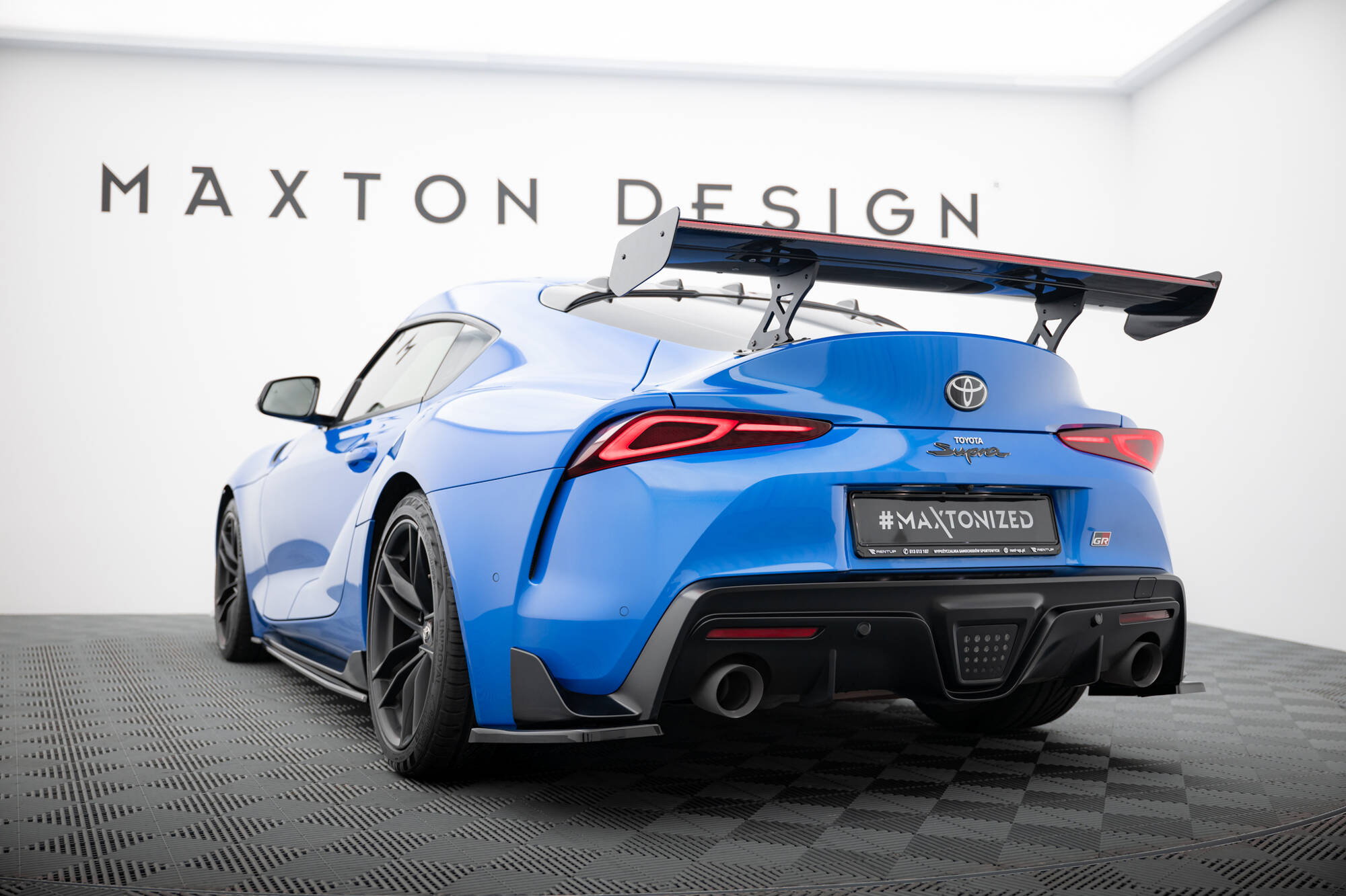 CARBON SPOILER WITH EXTERNAL BRACKETS UPRIGHTS + LED SUITABLE FOR TOYOTA SUPRA MK5 – MAXTON DESIGN - 3