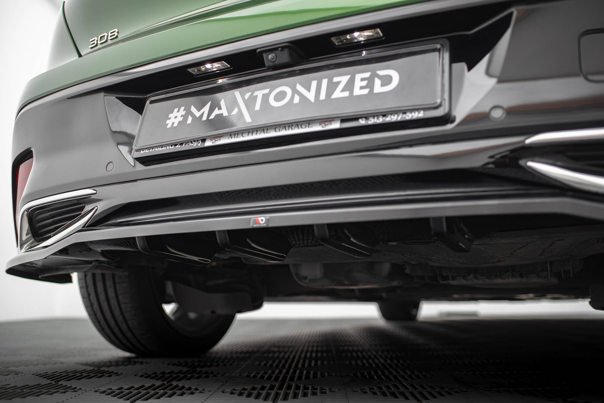 REAR SPLITTER (WITH VERTICAL BARS) SUITABLE FOR PEUGEOT 308 GT HATCHBACK MK3 – MAXTON DESIGN - 2