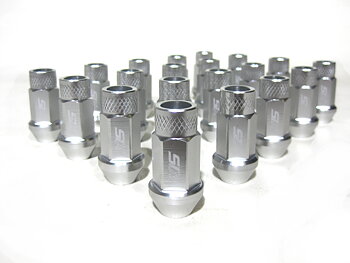 20X SIX LIGHTWEIGHT ALUMINIUM LUG NUTS 50MM 12X1.25 SILVER