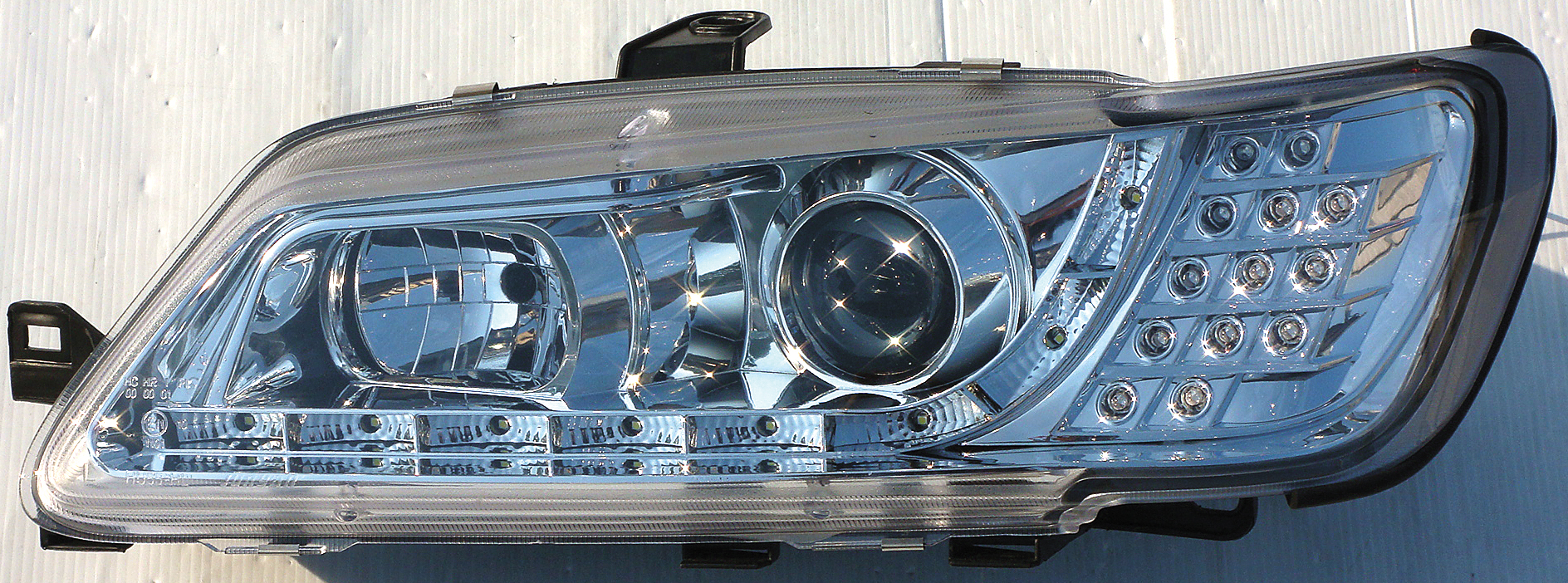 PEUGEOT 306 93-96 R8 STYLE LED HEADLIGHTS CHROME V1