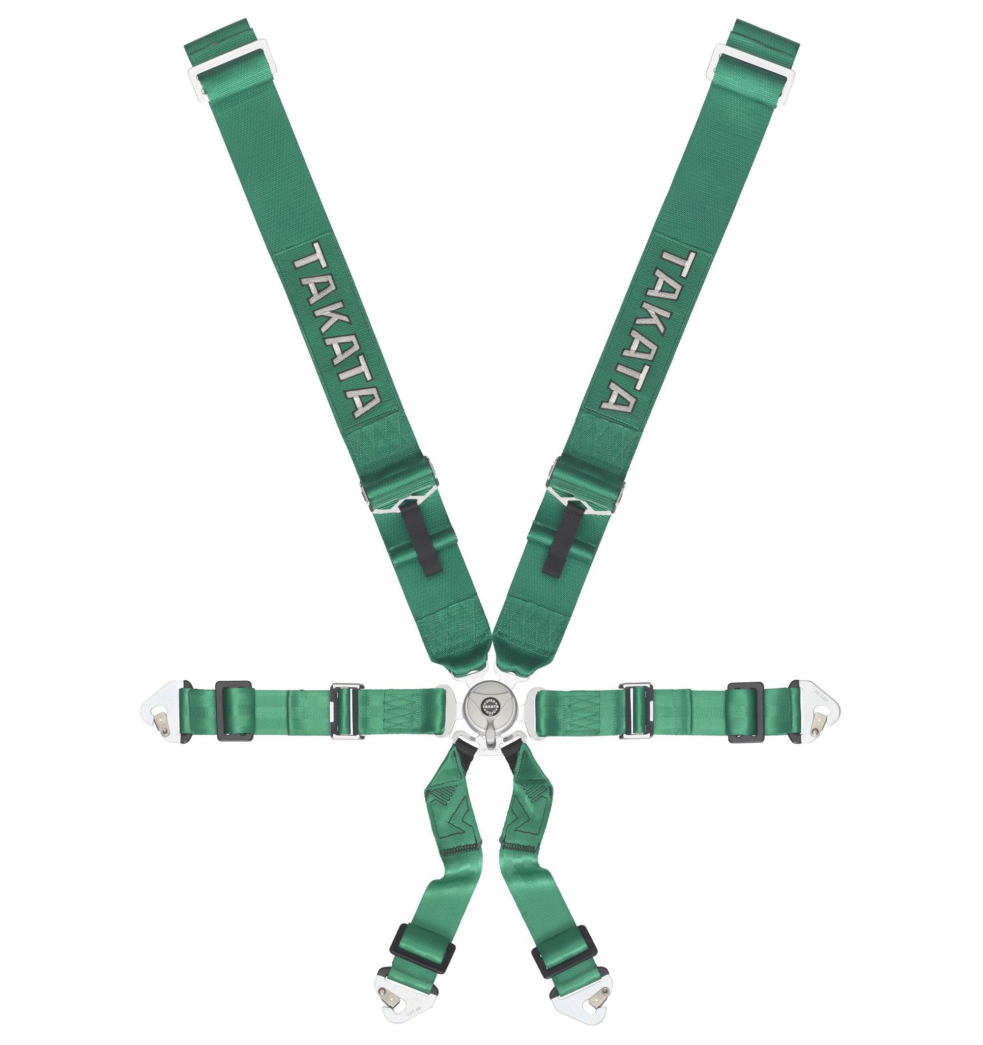 TAKATA RACING HARNESS RACE 6-POINT GREEN SNAP-ON