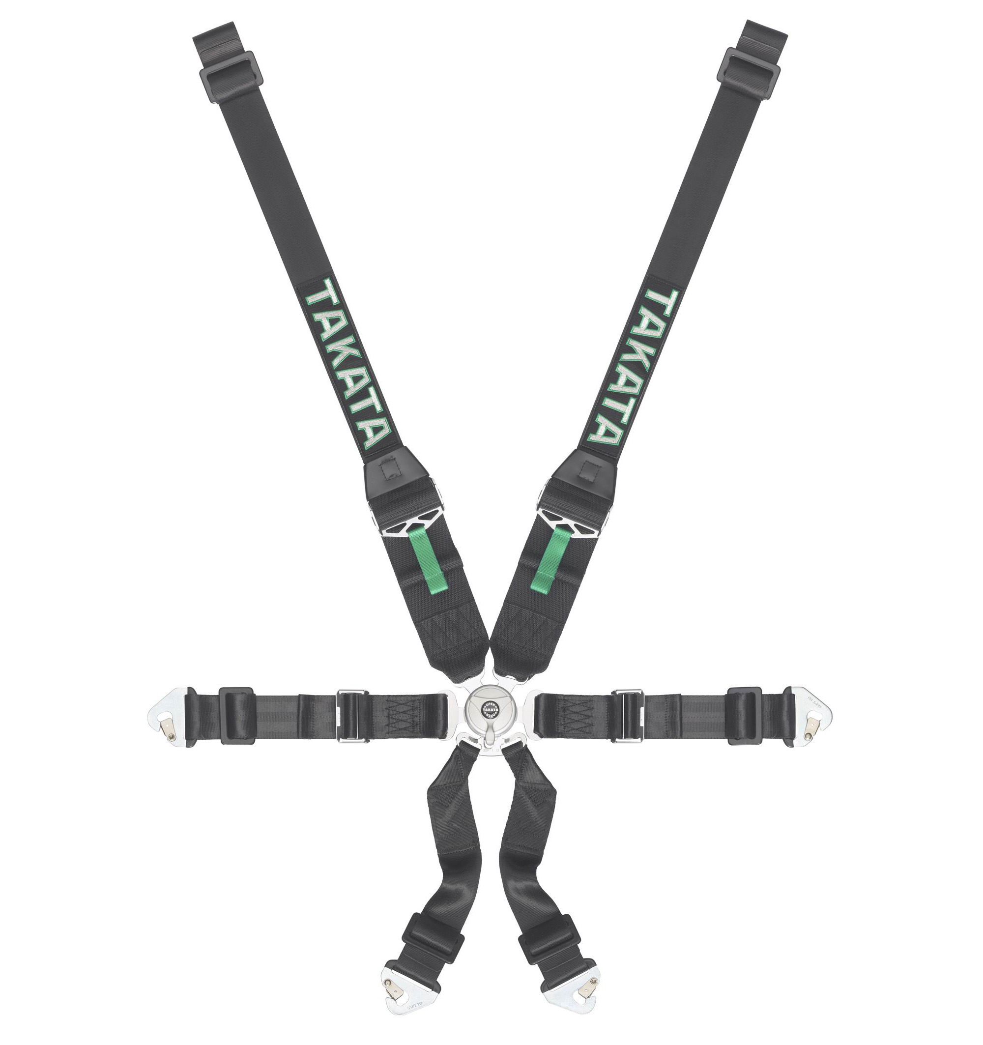 TAKATA RACING HARNESS RACE SFI 6-POINT BLACK SNAP-ON HANS