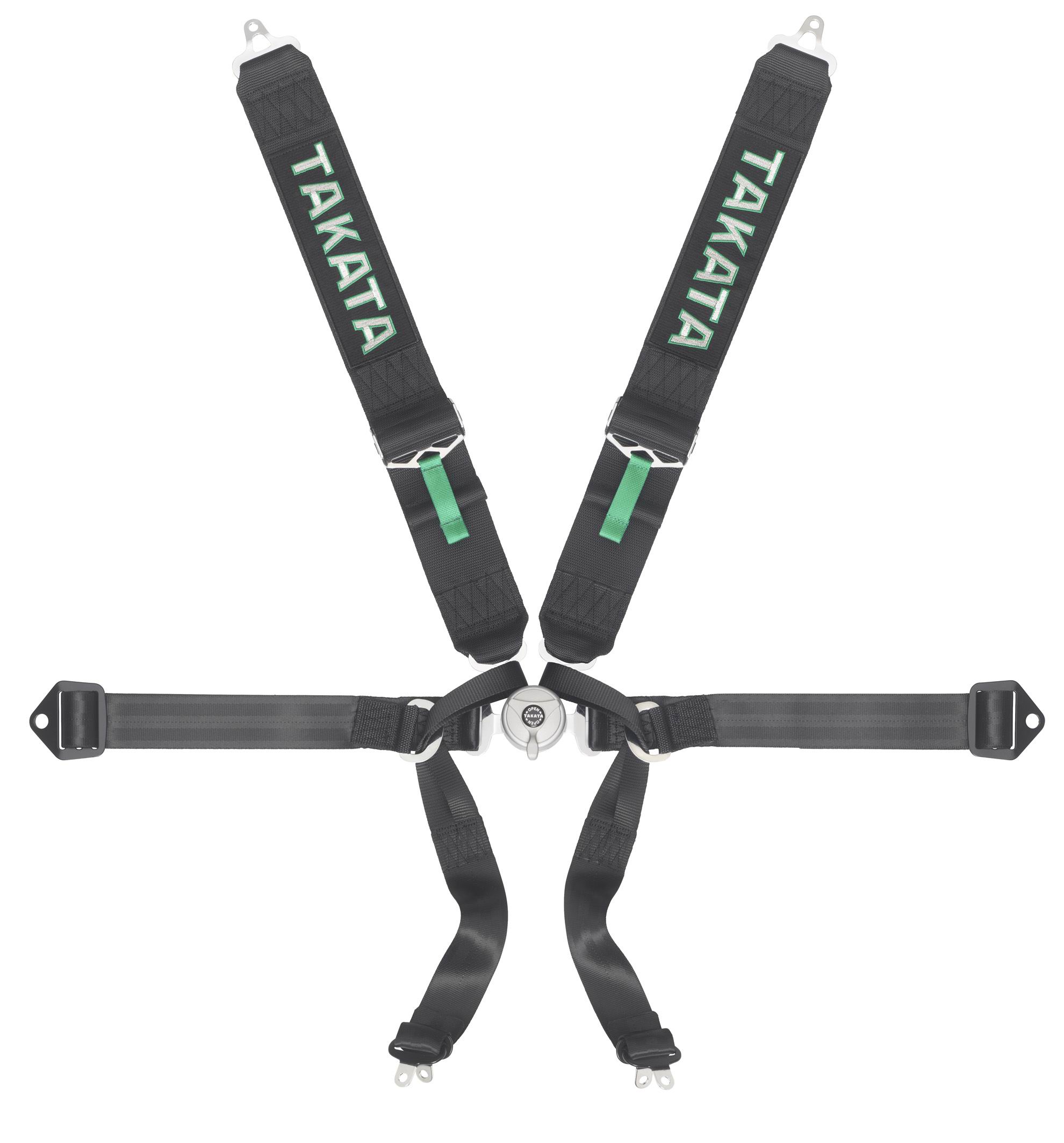 TAKATA RACING HARNESS FORMULA 6-POINT BLACK BOLT-ON