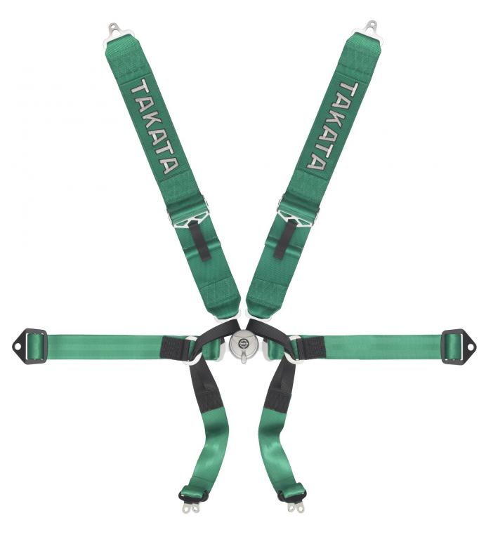 TAKATA RACING HARNESS FORMULA 6-POINT GREEN BOLT-ON