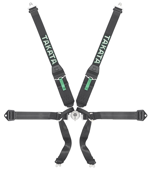 TAKATA RACING HARNESS FORMULA 6-POINT BLACK BOLT-ON HANS
