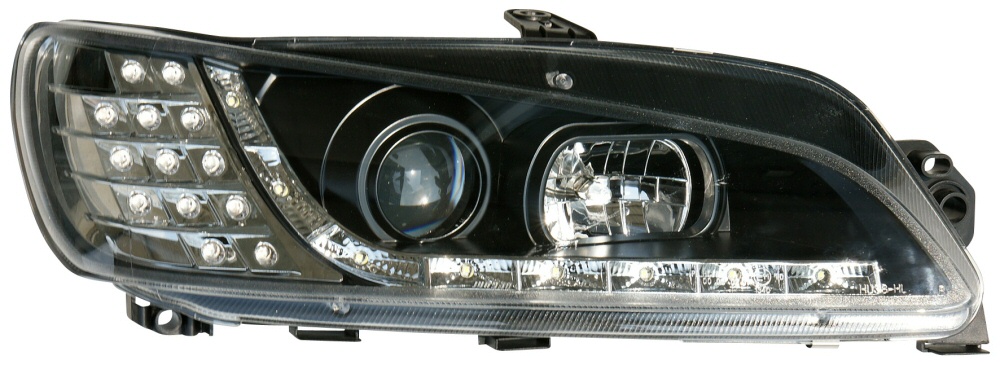 PEUGEOT 306 97-99 R8 STIL LED STRÅLKASTARE SVARTA V1