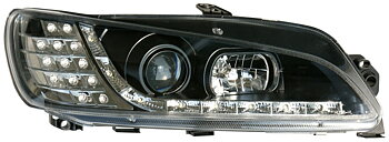 PEUGEOT 306 97-99 R8 STYLE LED HEADLIGHTS BLACK V1
