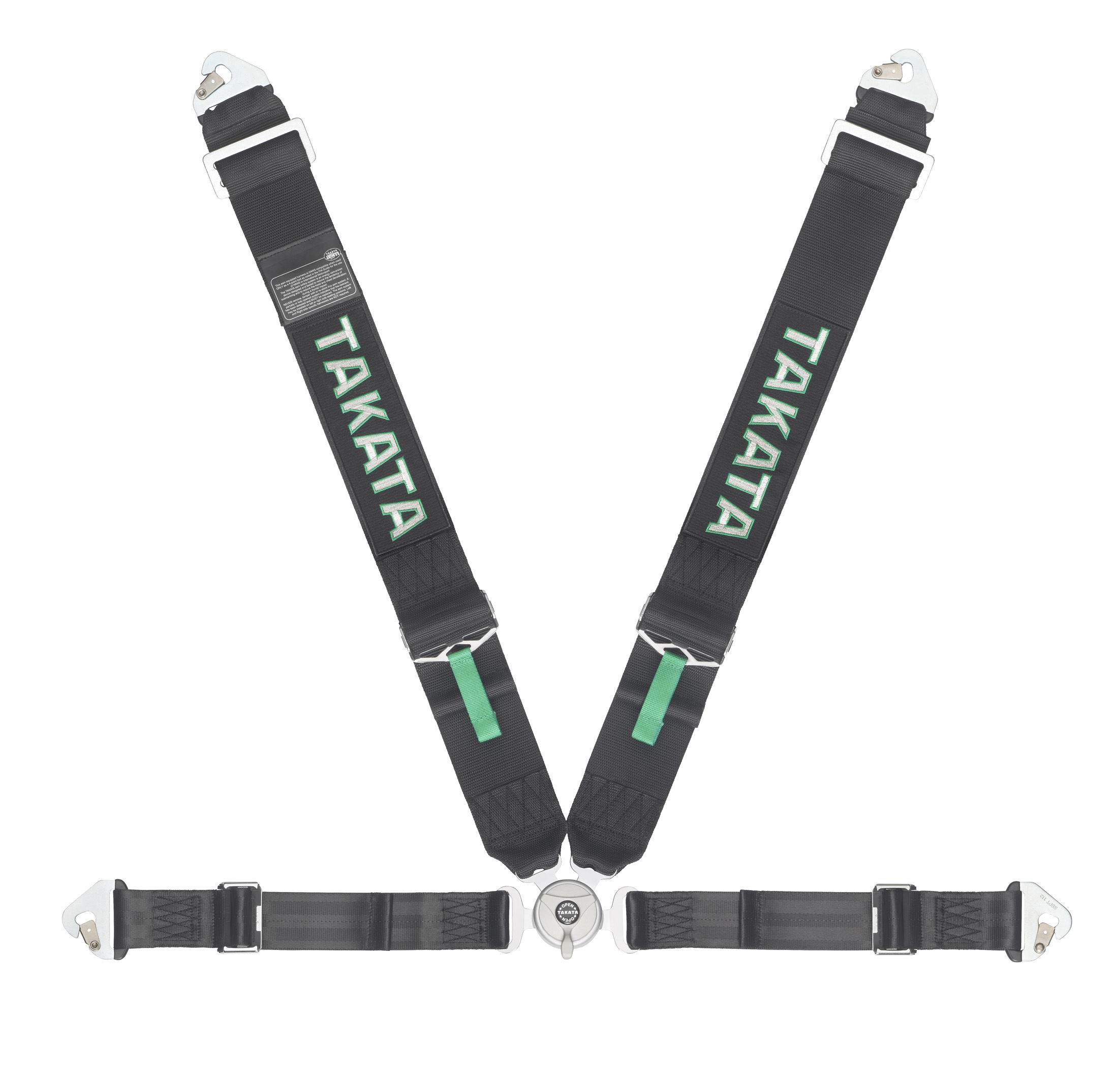 TAKATA RACING HARNESS RACE 4-POINT BLACK SNAP-ON