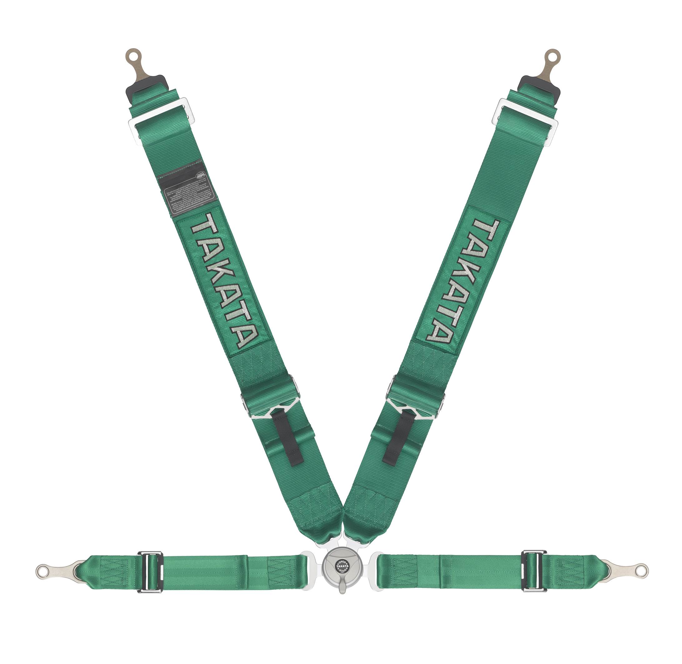 TAKATA RACING HARNESS RACE 4-POINT GREEN BOLT-ON