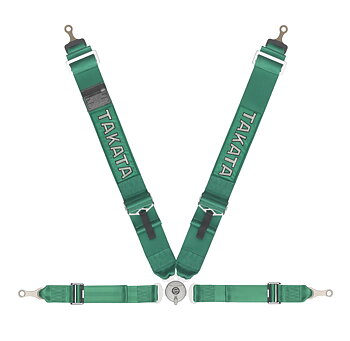 TAKATA RACING HARNESS RACE 4-POINT GREEN BOLT-ON