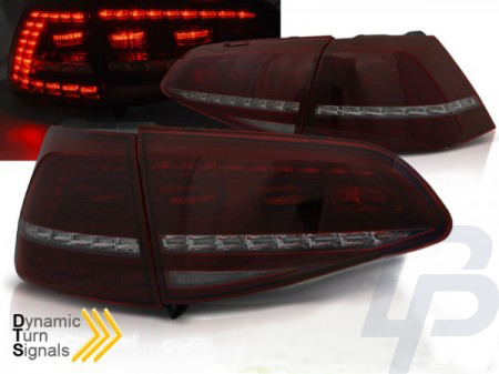 LED TAILLIGHTS VW GOLF 7 13- RED SMOKE LED SEQ R LOOK