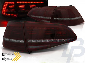 LED TAILLIGHTS VW GOLF 7 13- RED SMOKE LED SEQ R LOOK
