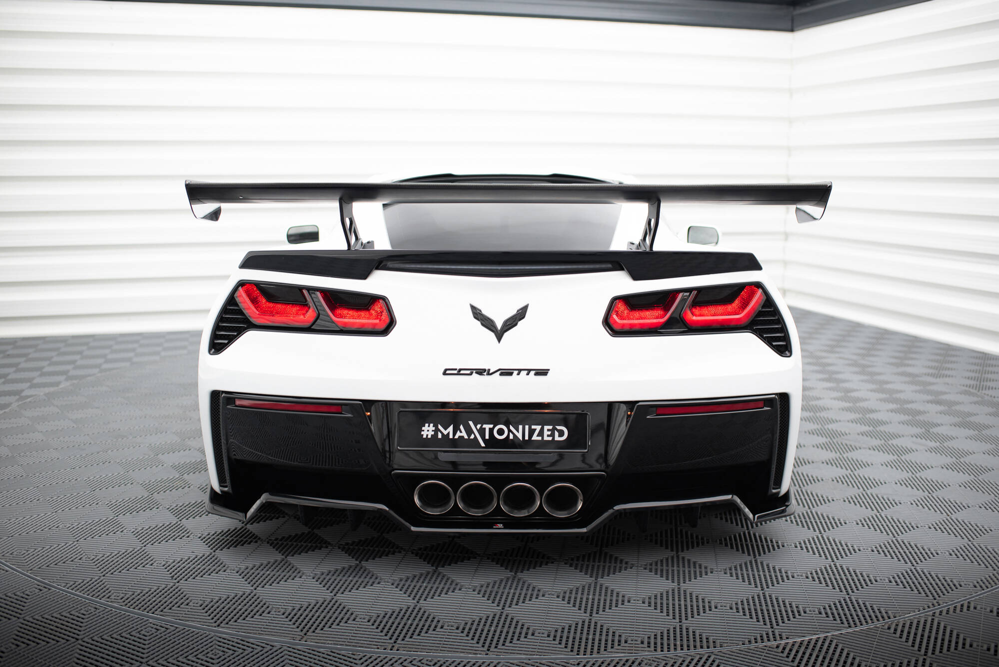 CARBON SPOILER WITH INTERNAL BRACKETS UPRIGHTS SUITABLE FOR CHEVROLET CORVETTE STINGRAY / GRAND SPORT C7 – MAXTON DESIGN - 4