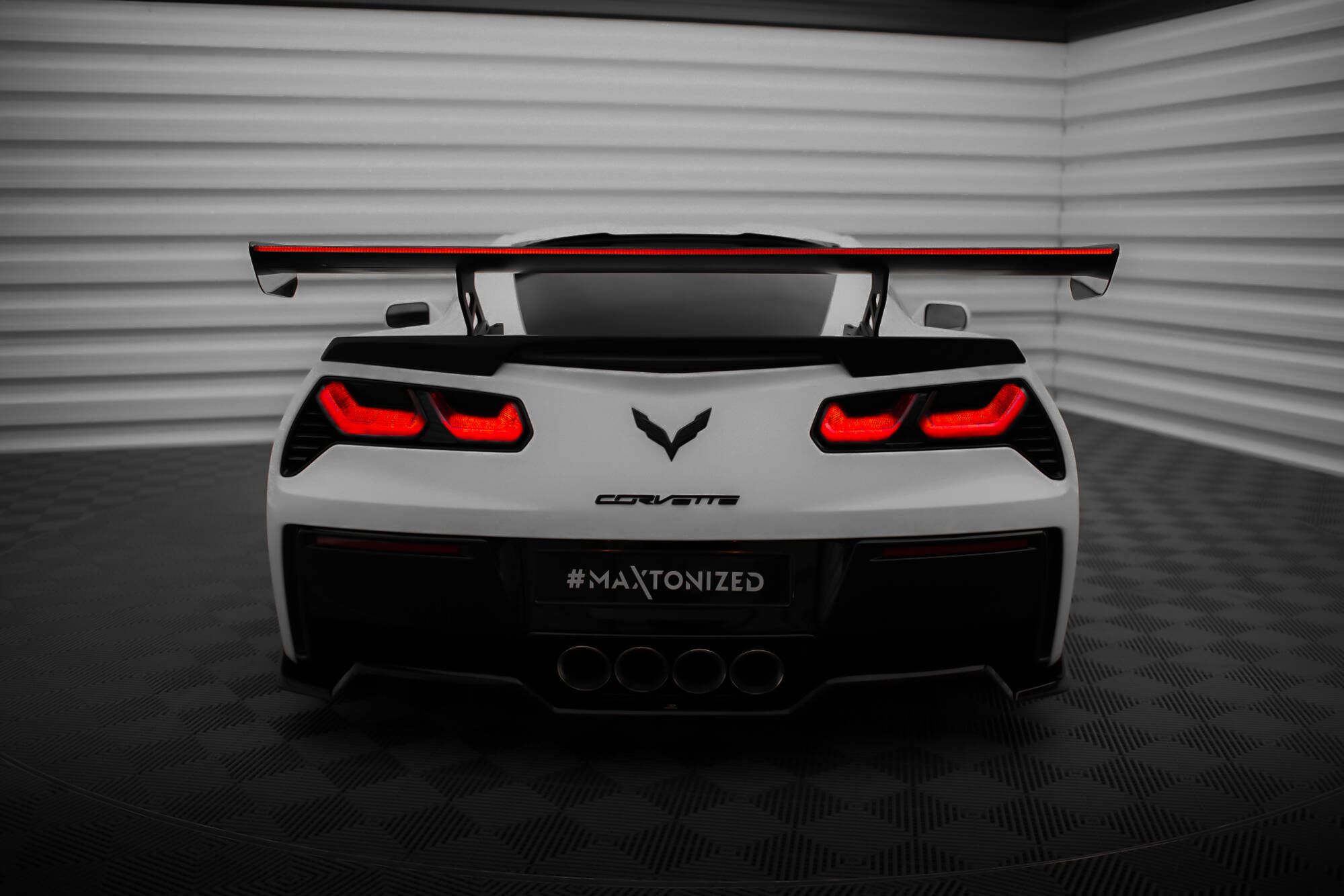CARBON SPOILER WITH INTERNAL BRACKETS UPRIGHTS + LED SUITABLE FOR CHEVROLET CORVETTE STINGRAY / GRAND SPORT C7 – MAXTON DESIGN - 4