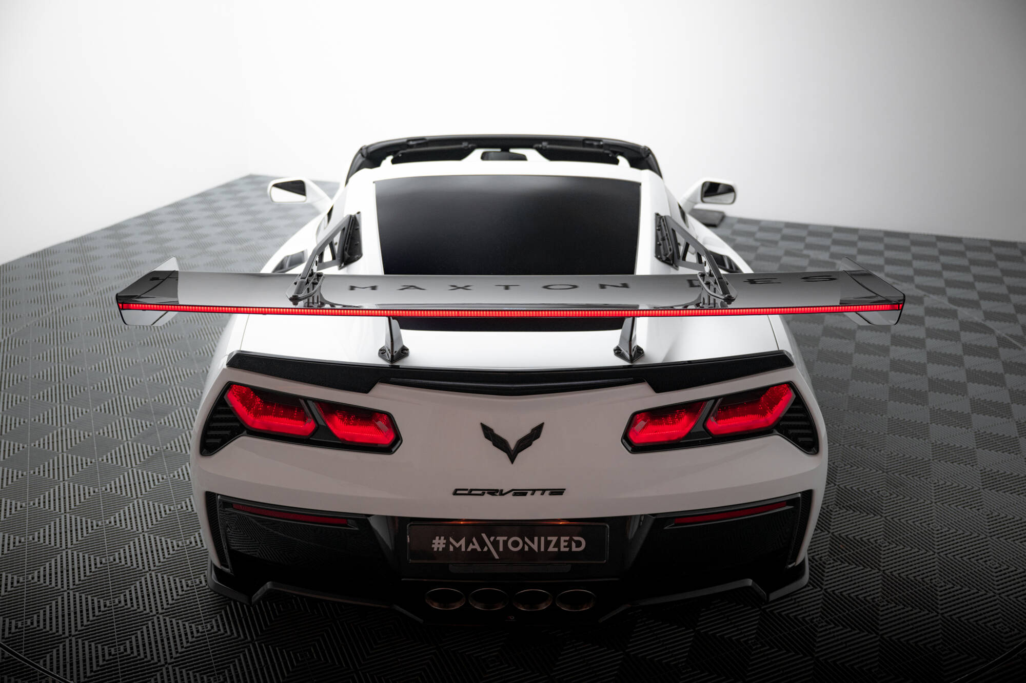 CARBON SPOILER WITH UPPER SWAN MOUNTING + LED SUITABLE FOR CHEVROLET CORVETTE STINGRAY / GRAND SPORT C7 – MAXTON DESIGN - 18