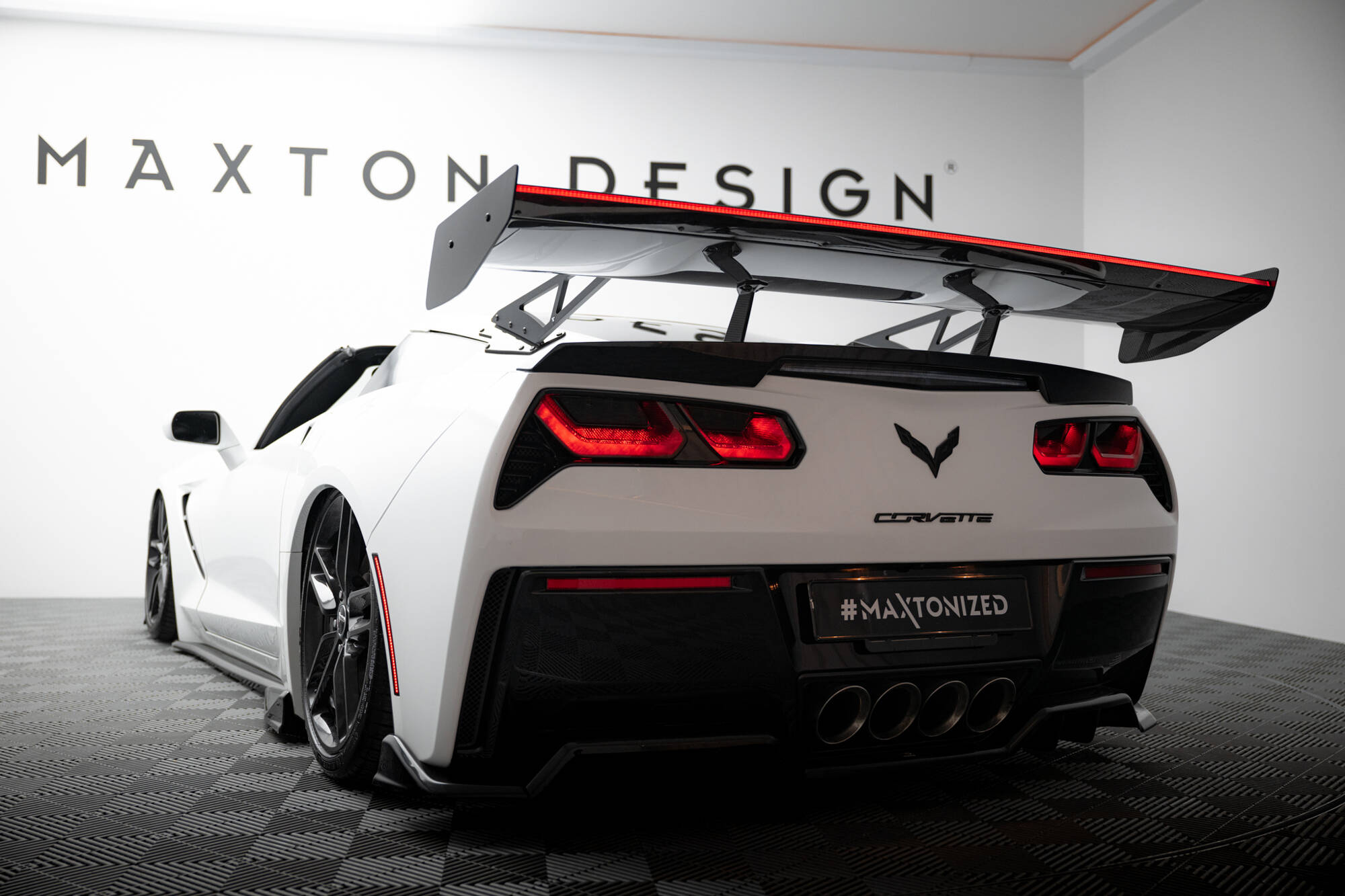 CARBON SPOILER WITH UPPER SWAN MOUNTING + LED SUITABLE FOR CHEVROLET CORVETTE STINGRAY / GRAND SPORT C7 – MAXTON DESIGN - 10