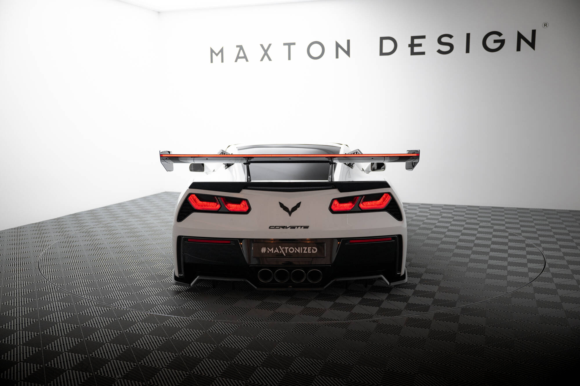 CARBON SPOILER WITH UPPER SWAN MOUNTING + LED SUITABLE FOR CHEVROLET CORVETTE STINGRAY / GRAND SPORT C7 – MAXTON DESIGN - 4