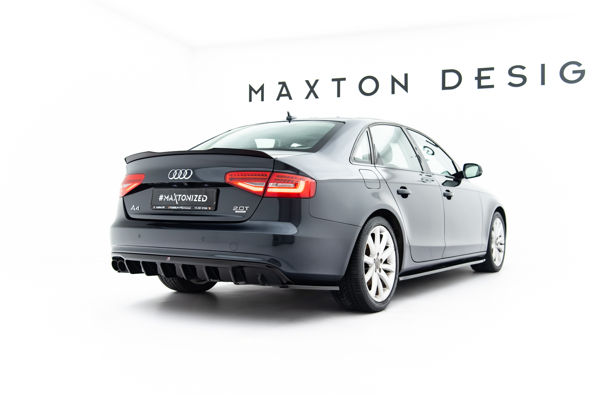 REAR VALANCE SUITABLE FOR AUDI A4 B8 FACELIFT (SINGLE SIDE DUAL EXHAUST VERSION) – MAXTON DESIGN - 3