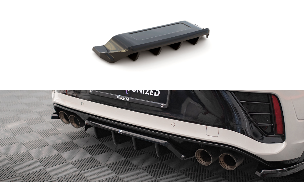 Central Rear Splitter (Vertical Bars) Volkswagen T-Roc R / R-Line Mk1 Facelift