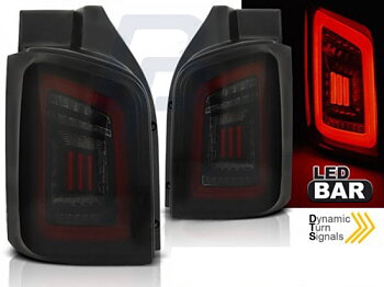 LED TAILLIGHTS VW T5 04.03-09 / 10-15 SMOKE BLACK RED LED