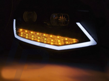 HEADLIGHTS VW T6 15- BLACK TUBE LIGHT LED DRL - 4