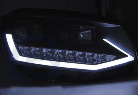 HEADLIGHTS VW T6 15- BLACK TUBE LIGHT LED DRL - 3