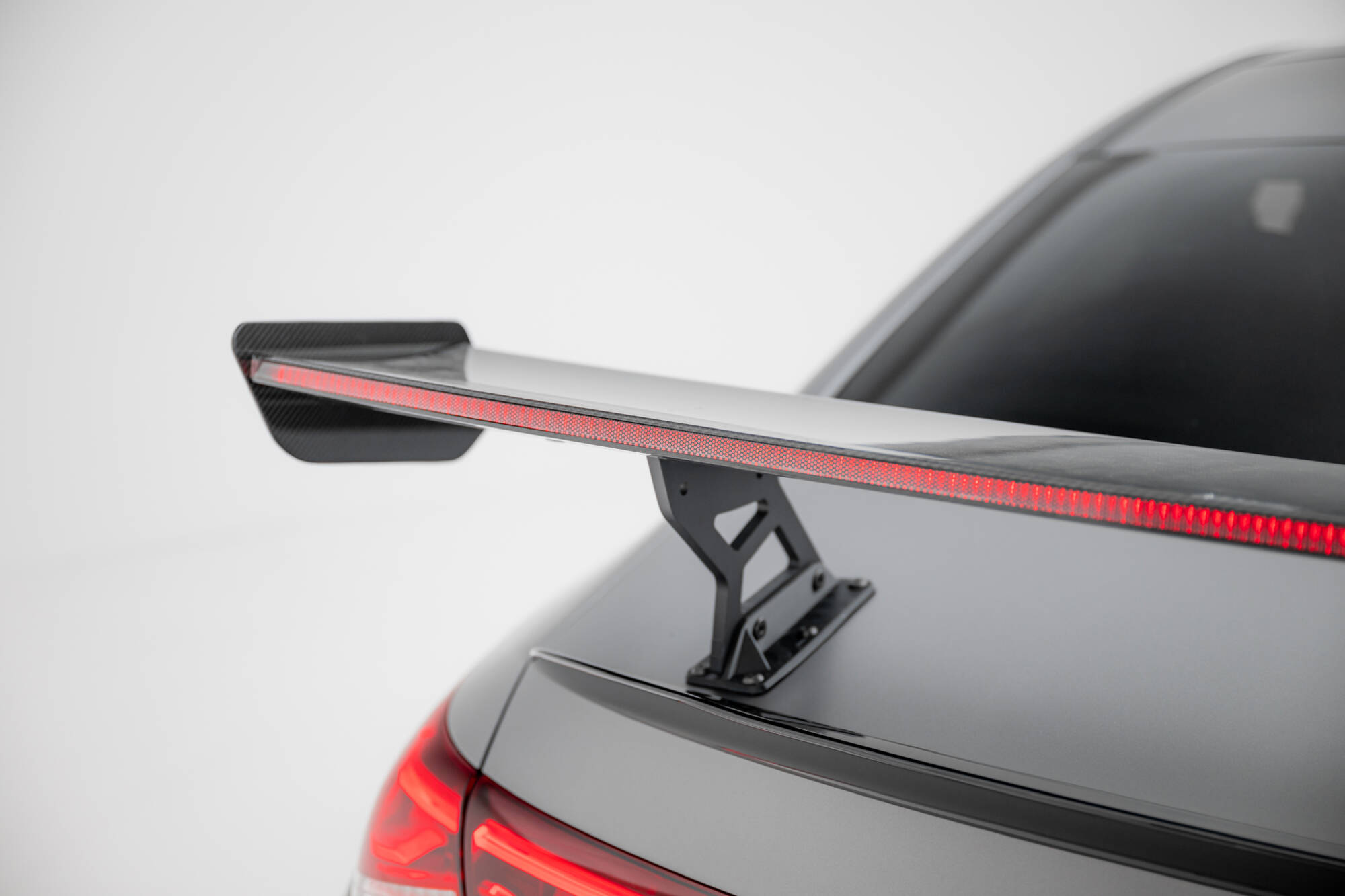 CARBON SPOILER WITH INTERNAL BRACKETS UPRIGHTS + LED SUITABLE FOR MERCEDES-BENZ CLA COUPE C118 / C118 FACELIFT – MAXTON DESIGN
