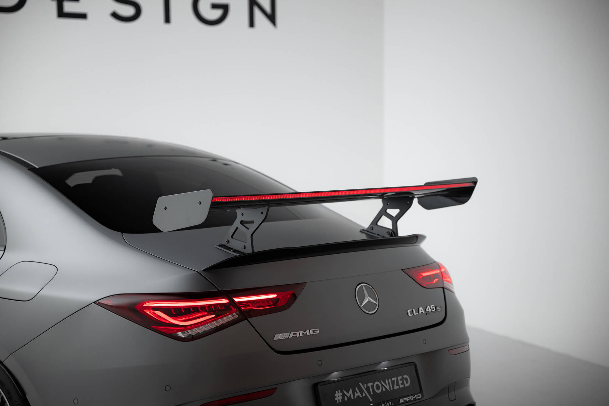CARBON SPOILER WITH INTERNAL BRACKETS UPRIGHTS + LED SUITABLE FOR MERCEDES-BENZ CLA COUPE C118 / C118 FACELIFT – MAXTON DESIGN - 12