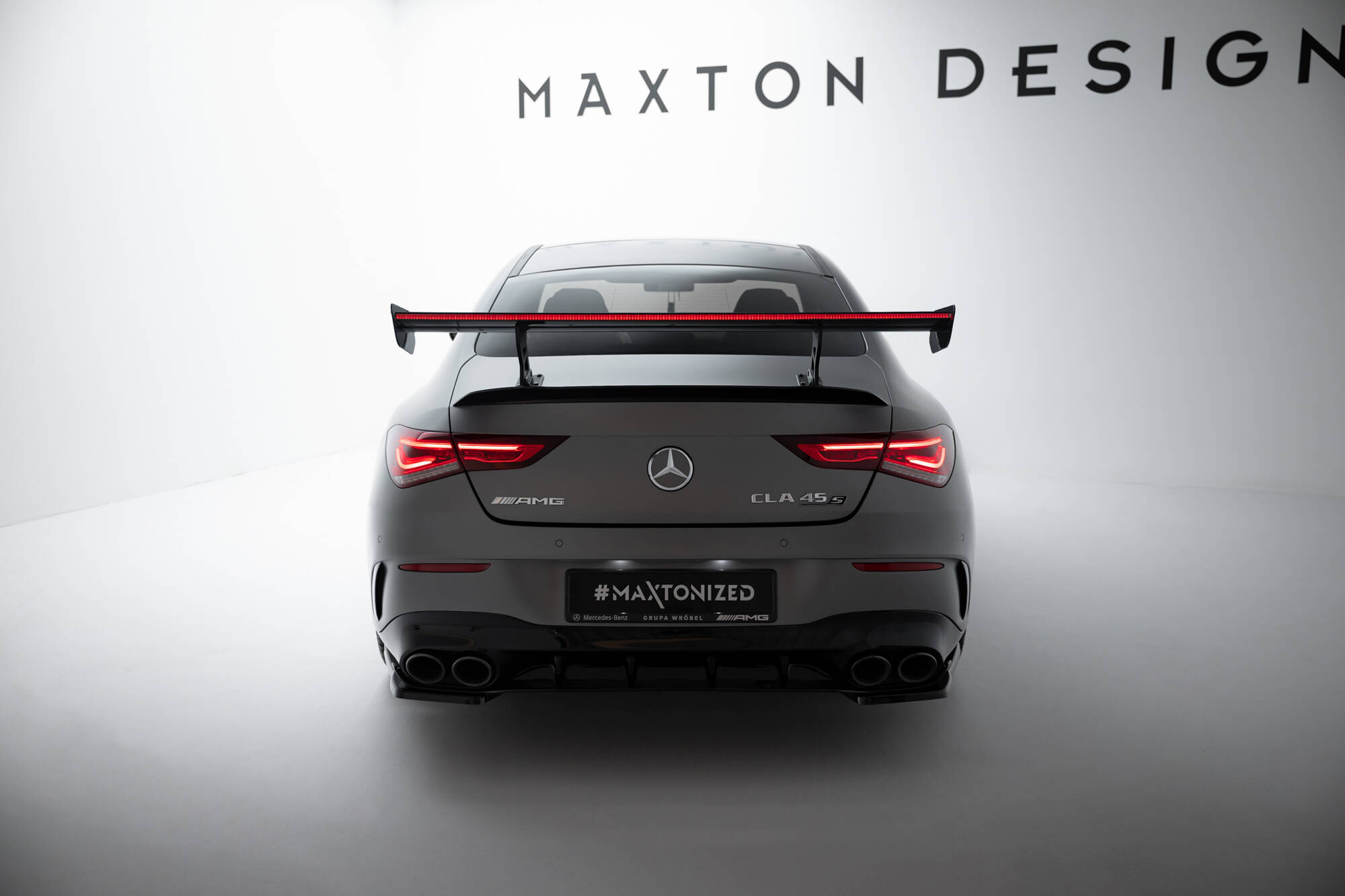 CARBON SPOILER WITH INTERNAL BRACKETS UPRIGHTS + LED SUITABLE FOR MERCEDES-BENZ CLA COUPE C118 / C118 FACELIFT – MAXTON DESIGN - 2