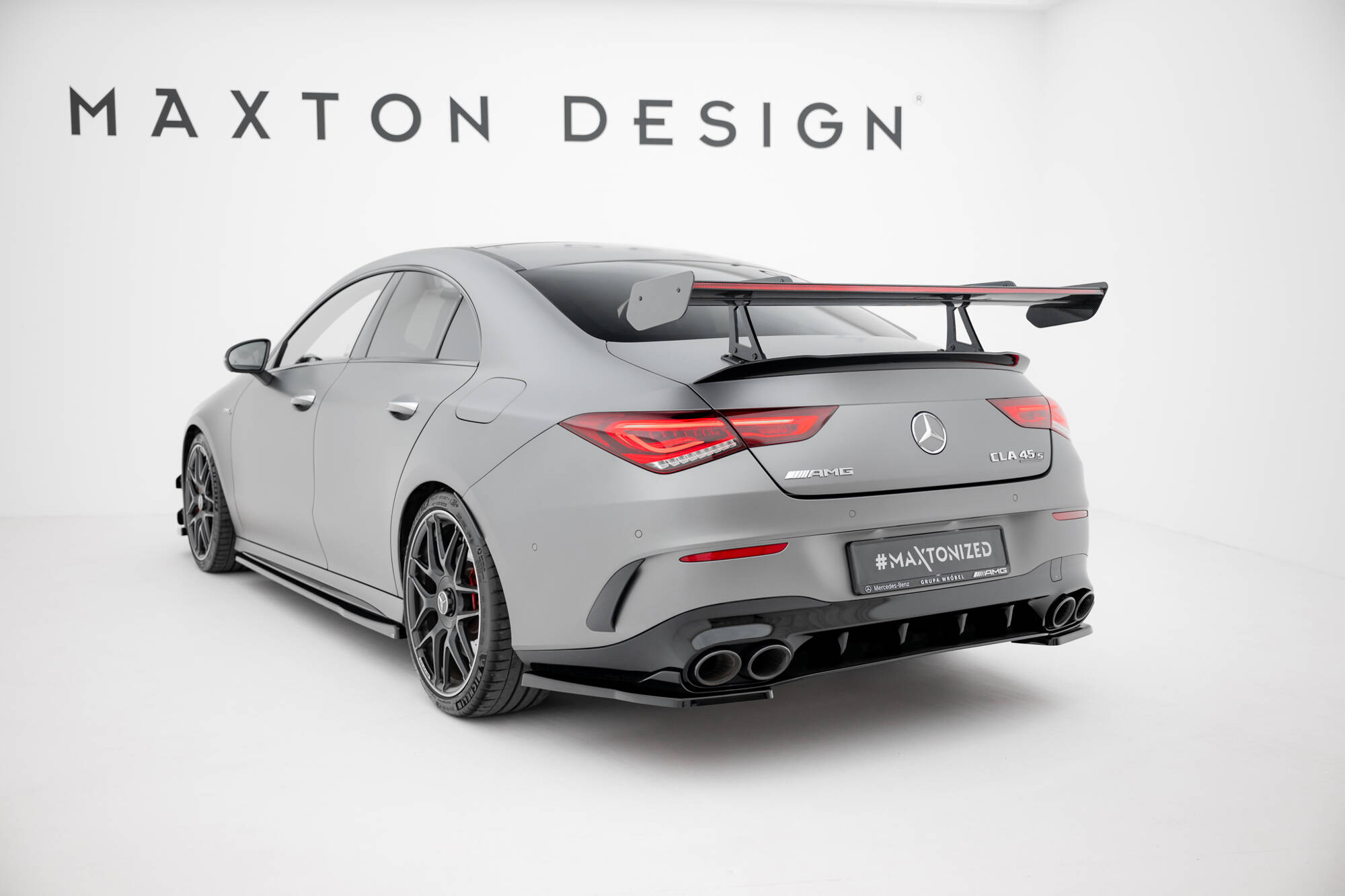 CARBON SPOILER WITH UPPER SWAN MOUNTING + LED SUITABLE FOR MERCEDES-BENZ CLA COUPE C118 / C118 FACELIFT – MAXTON DESIGN - 3