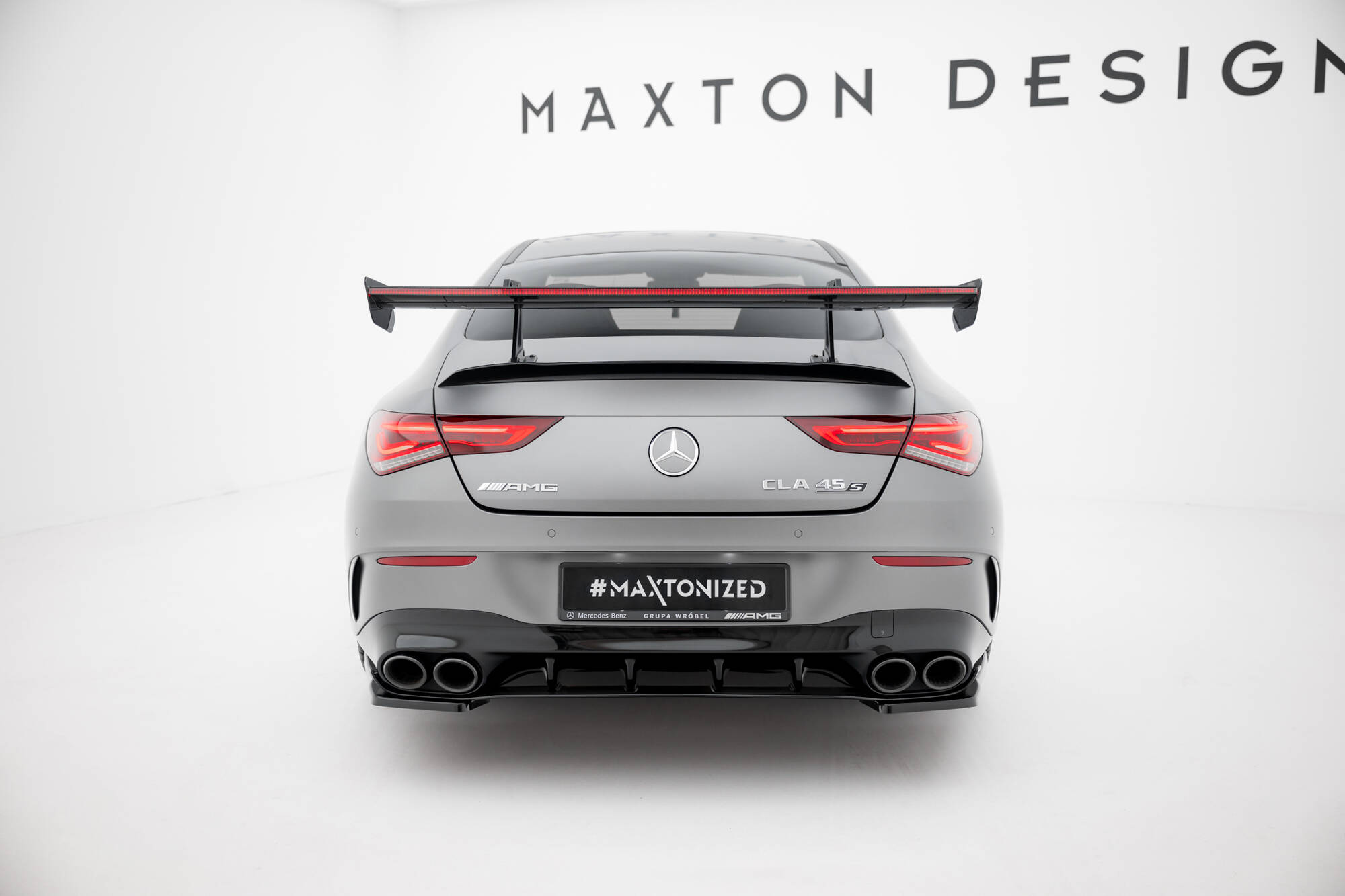 CARBON SPOILER WITH UPPER SWAN MOUNTING + LED SUITABLE FOR MERCEDES-BENZ CLA COUPE C118 / C118 FACELIFT – MAXTON DESIGN - 2