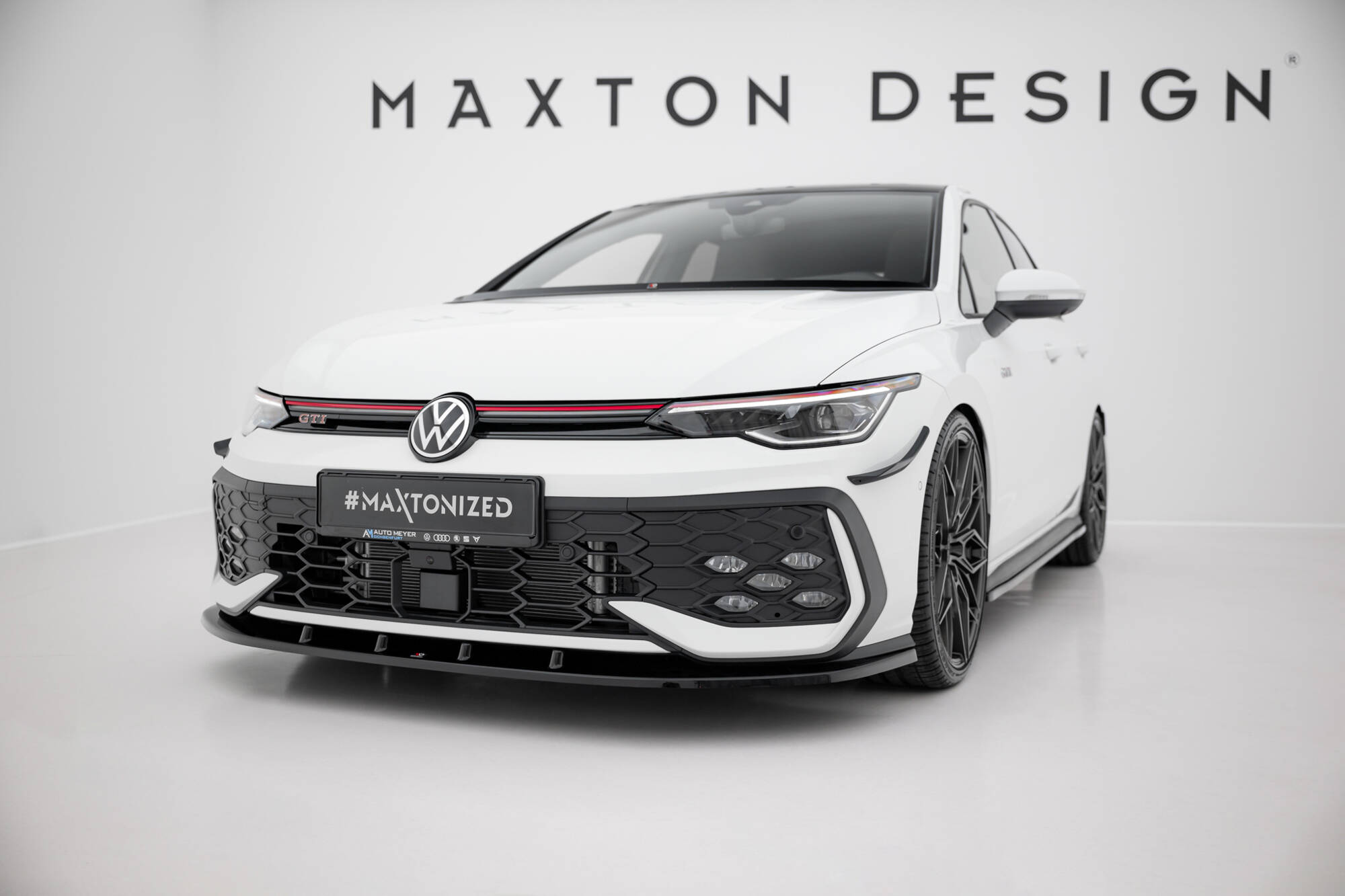 FRONT SPLITTER V.1 SUITABLE FOR VOLKSWAGEN GOLF GTI / GTE / R-LINE MK8 FACELIFT – MAXTON DESIGN