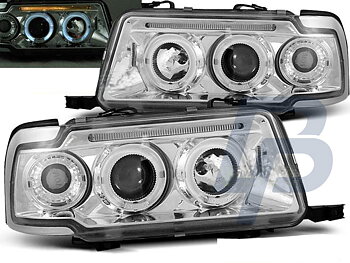 HEADLIGHTS AUDI 80 B4 09.91-04.96 ANGEL EYES CHROME