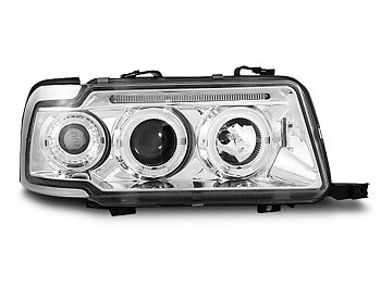 HEADLIGHTS AUDI 80 B4 09.91-04.96 ANGEL EYES CHROME