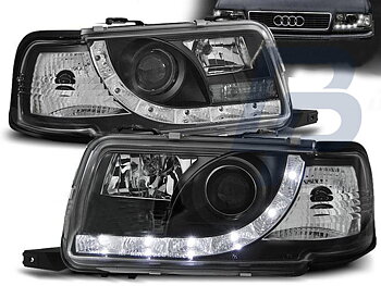 HEADLIGHTS AUDI 80 B4 09.91-04.96 DAYLIGHT BLACK