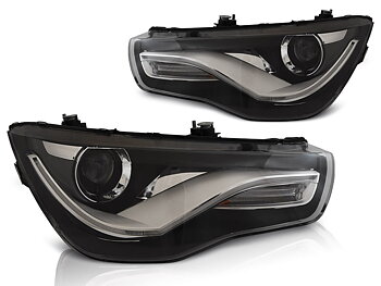 HEADLIGHTS AUDI A1 04.10-12.14 BLACK TRU DRL