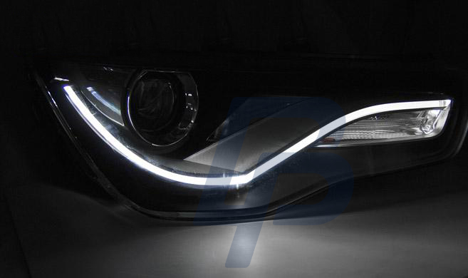 HEADLIGHTS AUDI A1 04.10-12.14 BLACK TRU DRL - 2