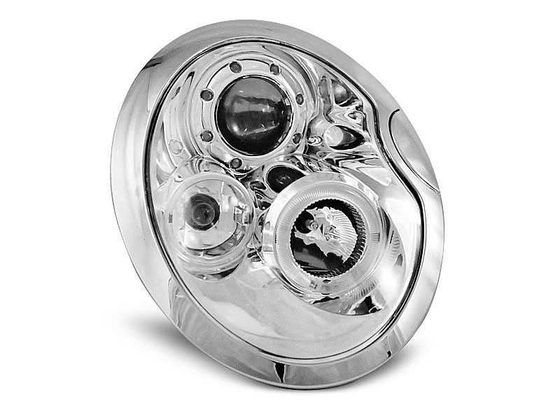 HEADLIGHTS BMW MINI (COOPER) 05.01-10.06 ANGEL EYES CHROME