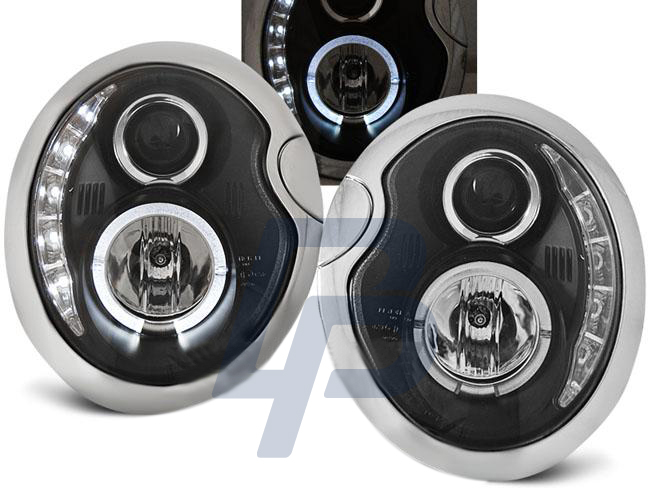 HEADLIGHTS BMW MINI (COOPER) 05.01-10.06 DAYLIGHT BLACK - 2