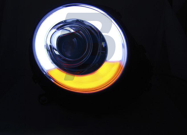 STRÅLKASTARE BMW MINI (COOPER) 06-14 TUBE LIGHT SVARTA - 3