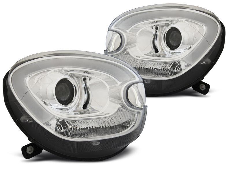 HEADLIGHTS BMW MINI (COOPER) R60 COUNTRYMAN 10-14 TUBE LIGHT CHROME HID